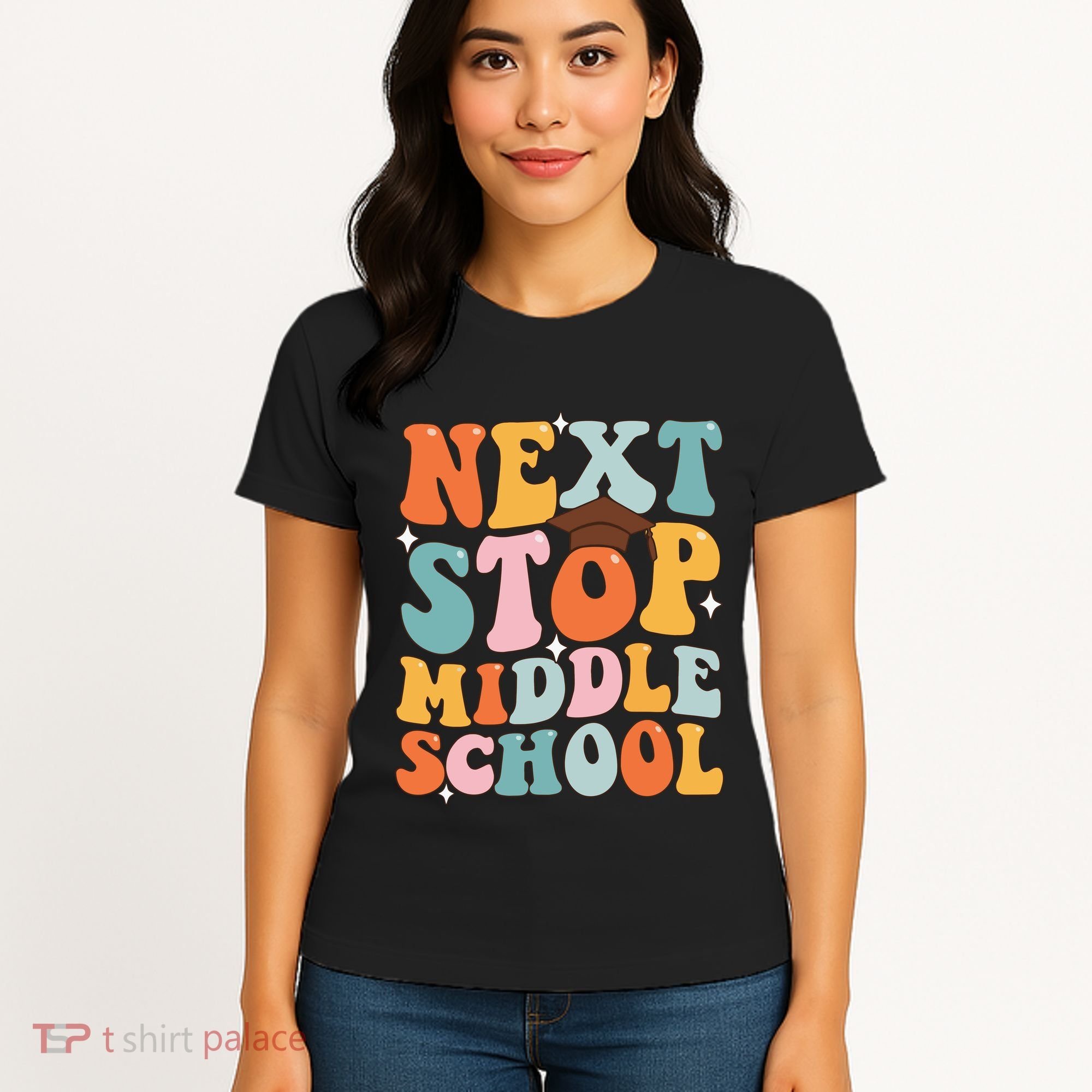 Next Stop Middle School Funny Graduation 5th Grade Women's T-Shirt