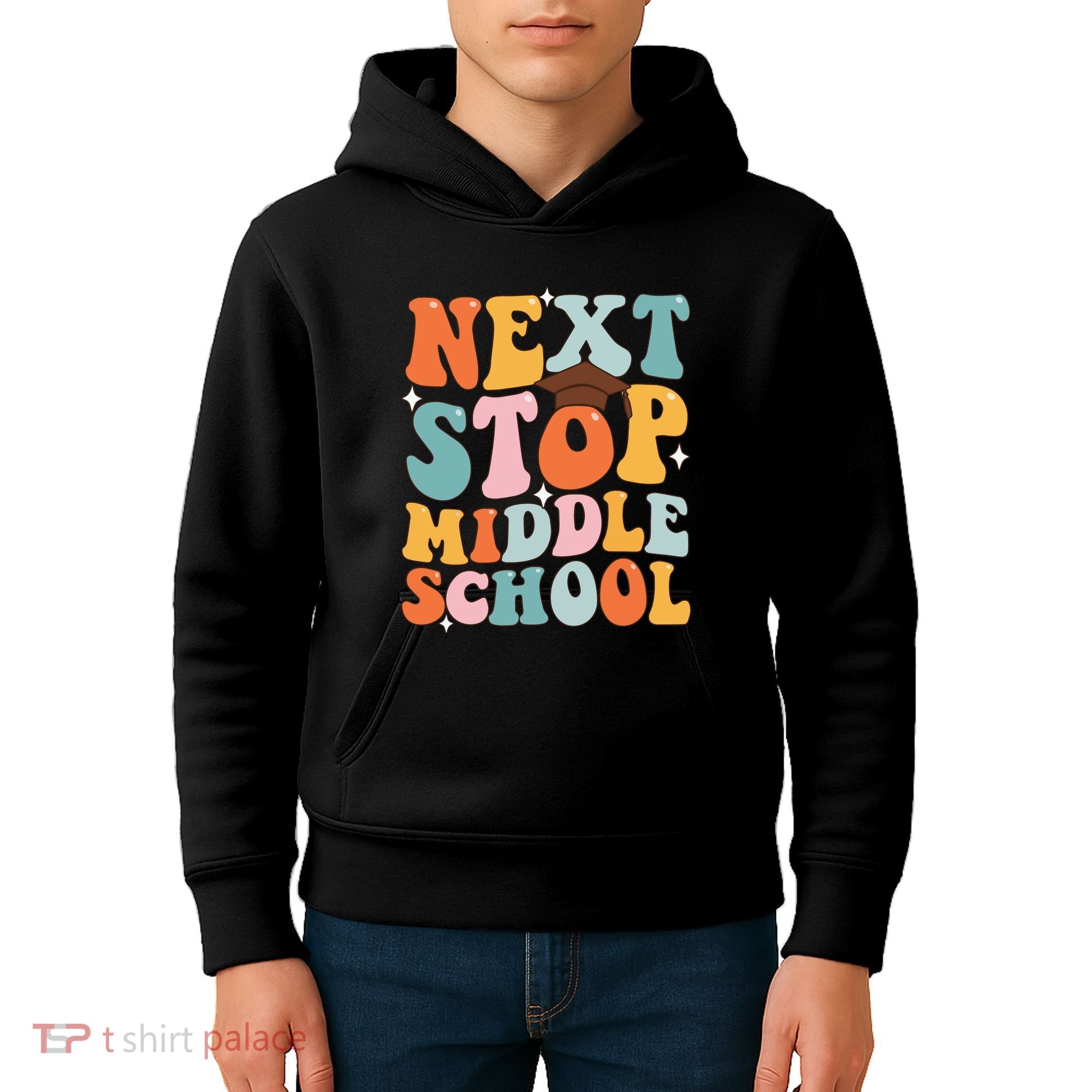 Next Stop Middle School Funny Graduation 5th Grade Kids Hoodie