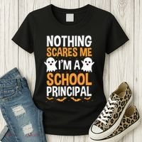 Nothing Scares Me IM A School Principal Halloween Costume Teacher Women's T-Shirt thumb 3