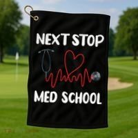 Next Stop Med School Future Doc Medical School Student Gift Golf Towel thumb 1