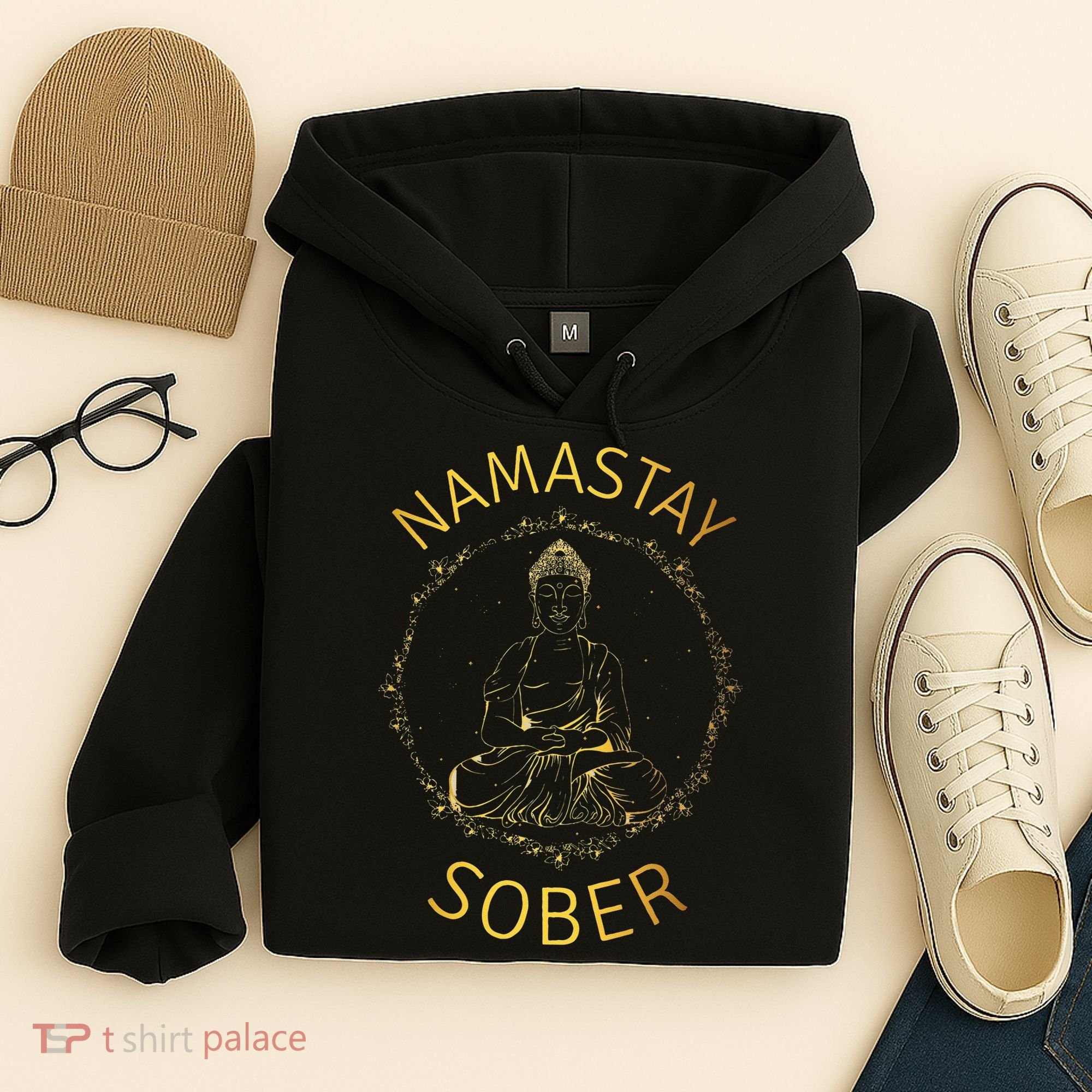 Namastay Sober NA AA 12 Step Recovery Meditation Sobriety Hoodie