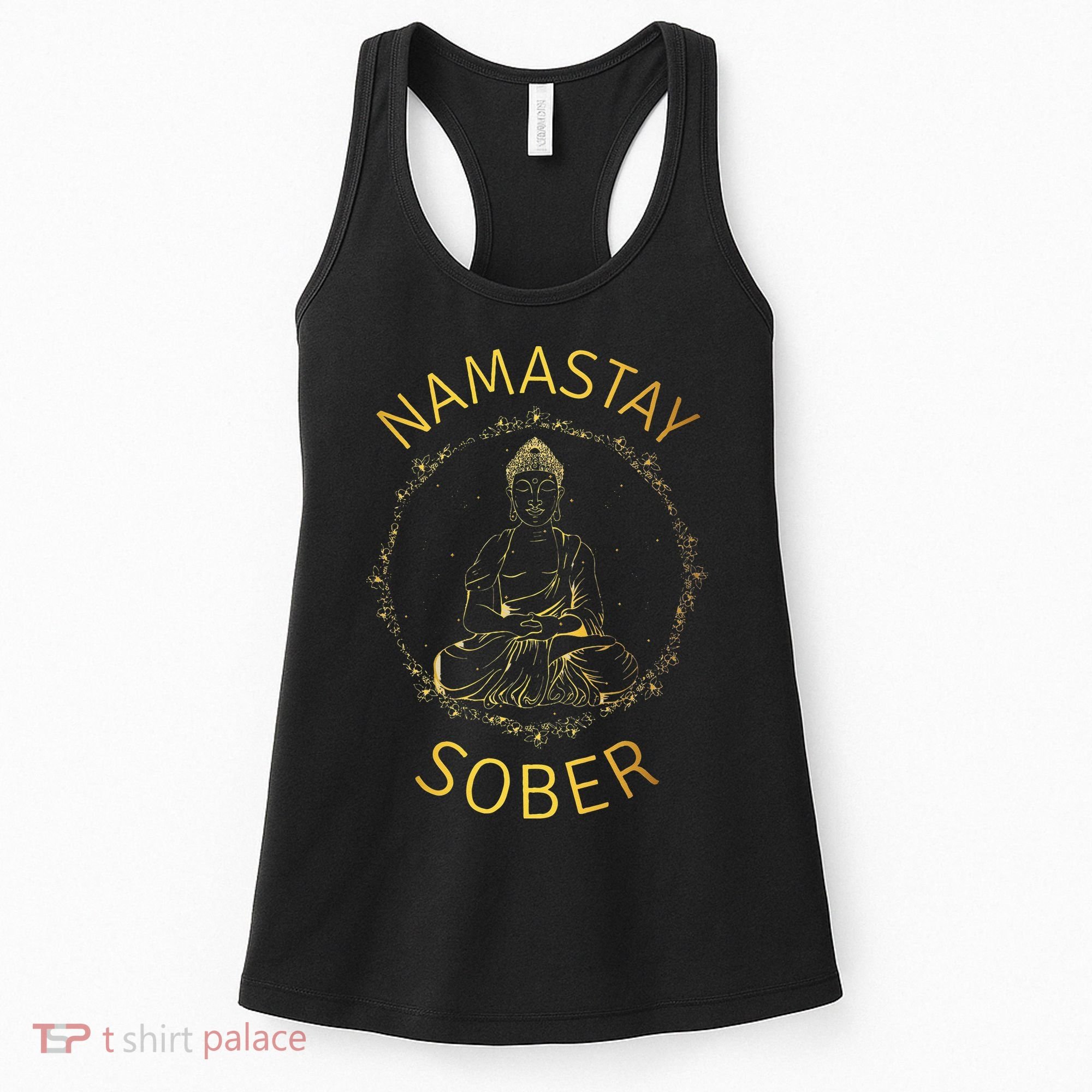 Namastay Sober NA AA 12 Step Recovery Meditation Sobriety Women's Tank Top