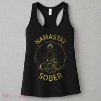 Namastay Sober NA AA 12 Step Recovery Meditation Sobriety Women's Tank Top thumb 3