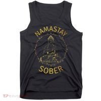 Namastay Sober NA AA 12 Step Recovery Meditation Sobriety Tank Top thumb 0