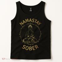 Namastay Sober NA AA 12 Step Recovery Meditation Sobriety Tank Top thumb 2