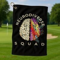 Neurodiversity Saying Neurodiverse Brain Neurodivergent Golf Towel thumb 1