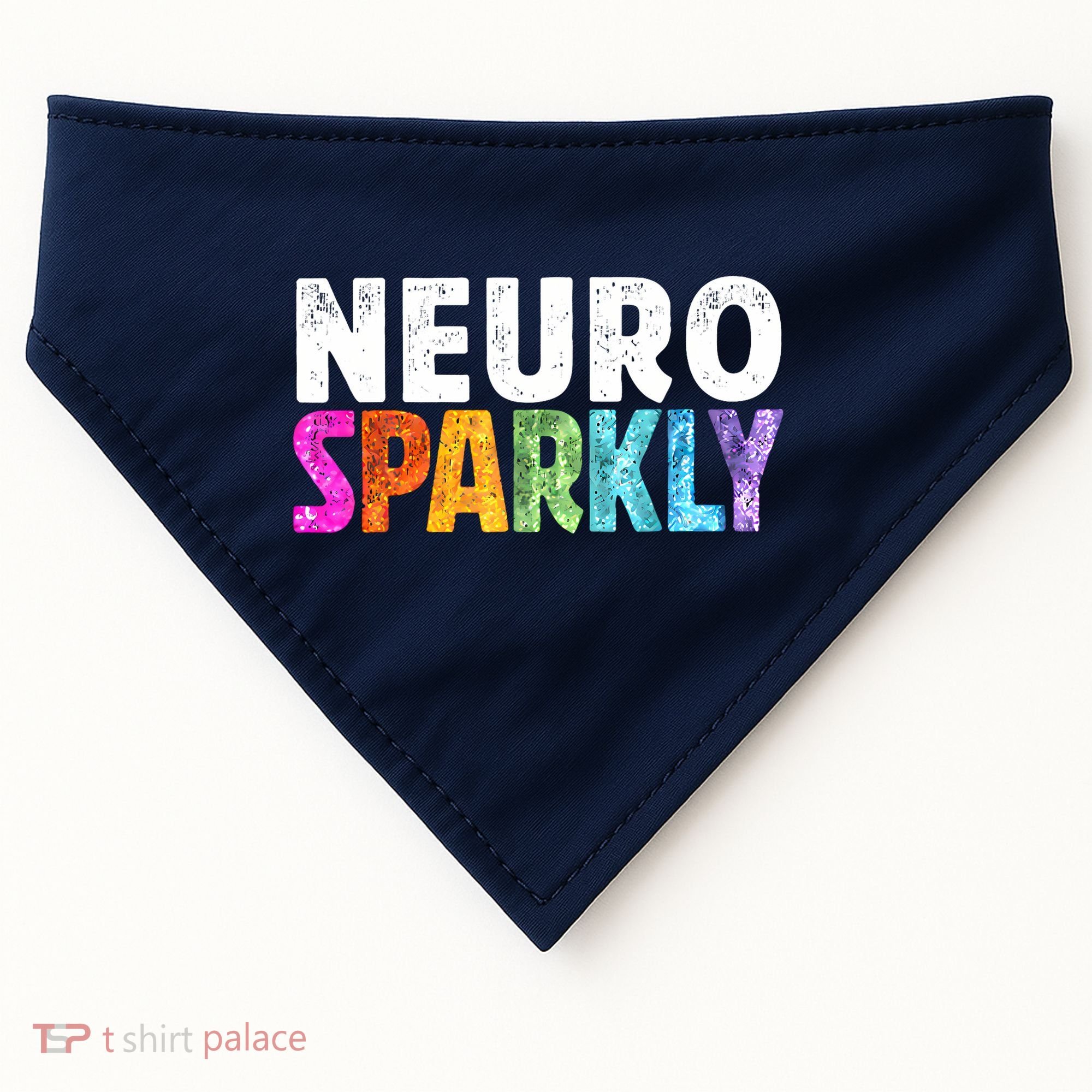Neuro Sparkly Neurodivergent Neurodivergence ADHD ASD USA-Made Doggie Bandana