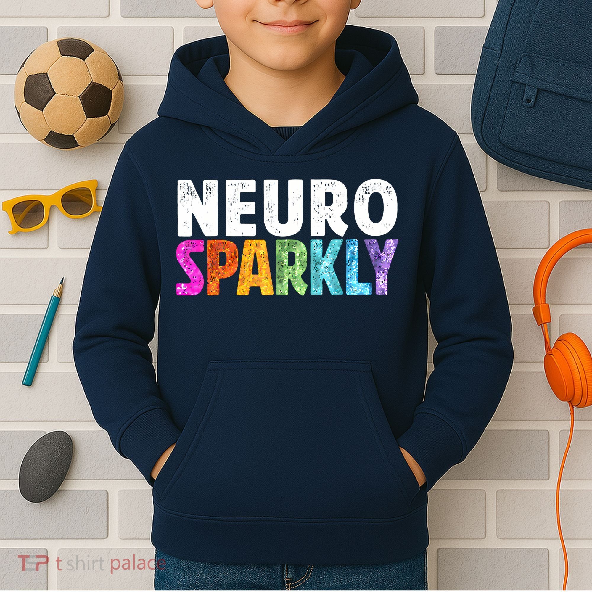 Neuro Sparkly Neurodivergent Neurodivergence ADHD ASD Kids Hoodie