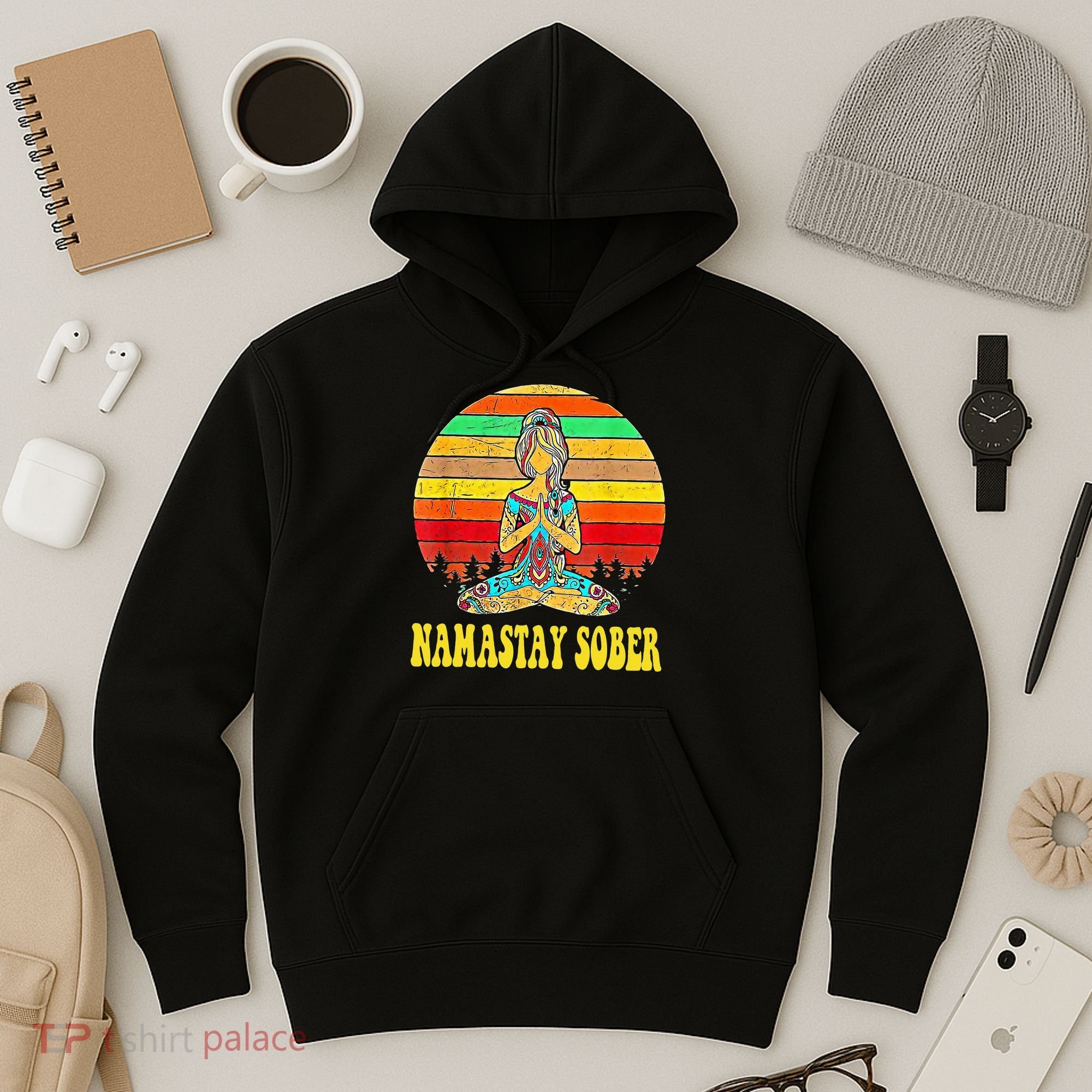 Namastay Sober Na Aa 12 Step Recovery Narcotics Anonymous Hoodie