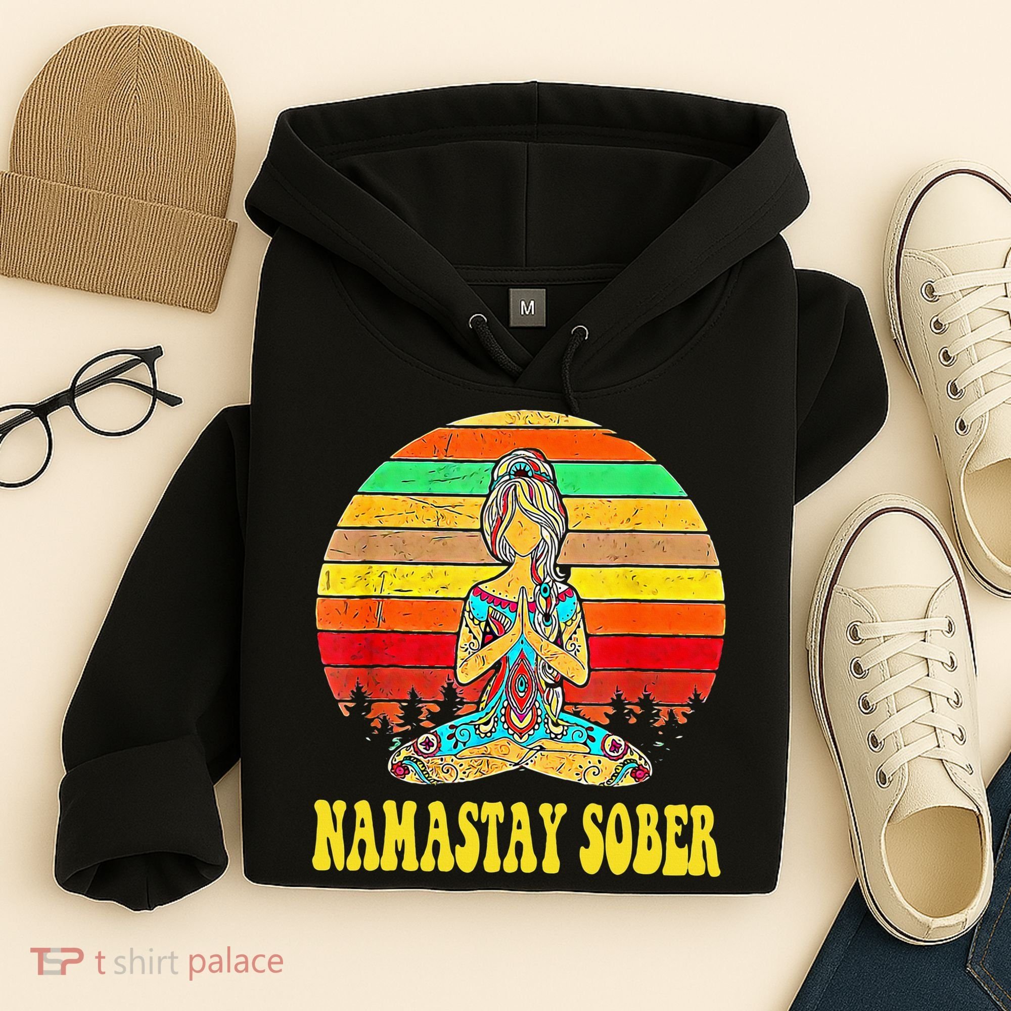 Namastay Sober Na Aa 12 Step Recovery Narcotics Anonymous Hoodie
