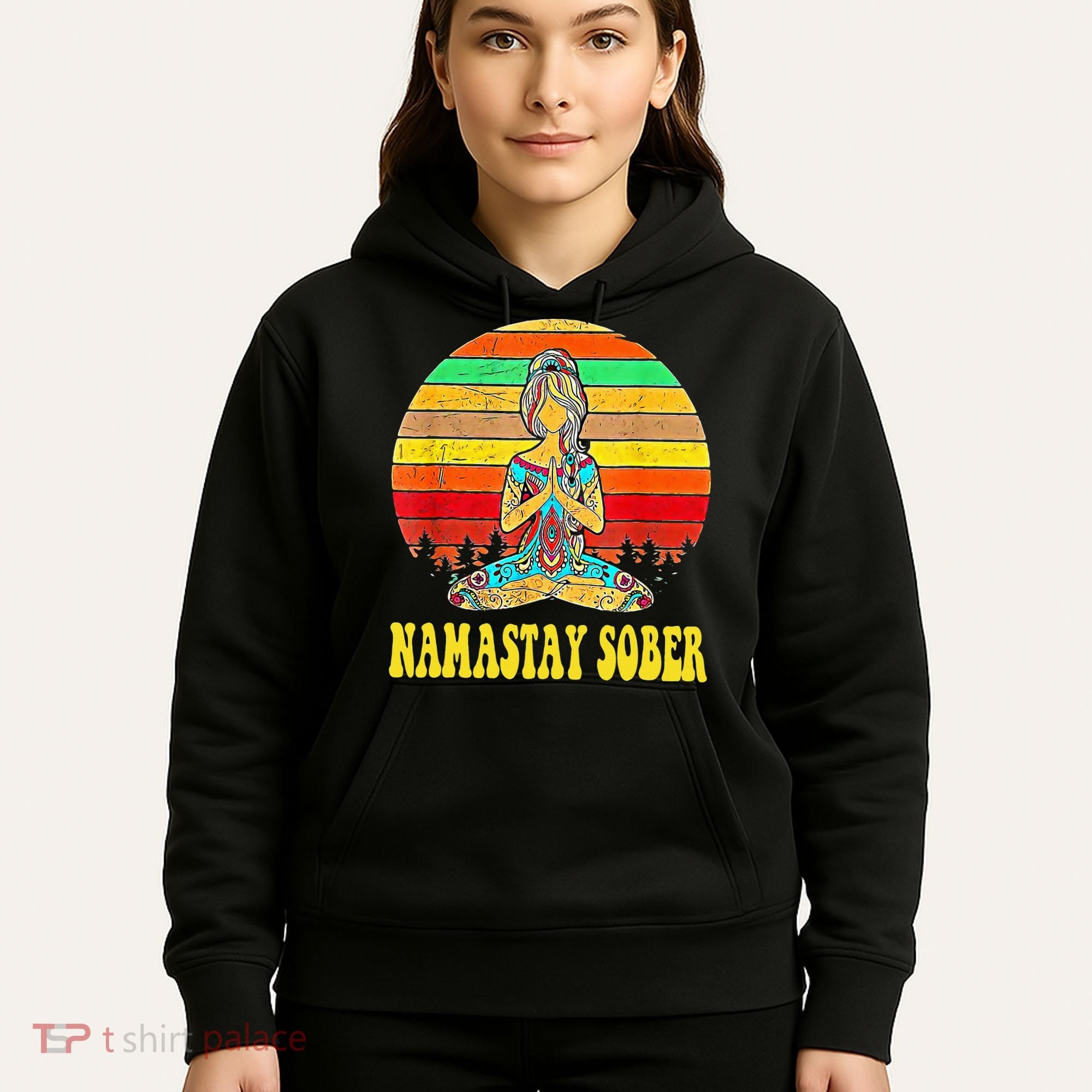 Namastay Sober Na Aa 12 Step Recovery Narcotics Anonymous Hoodie