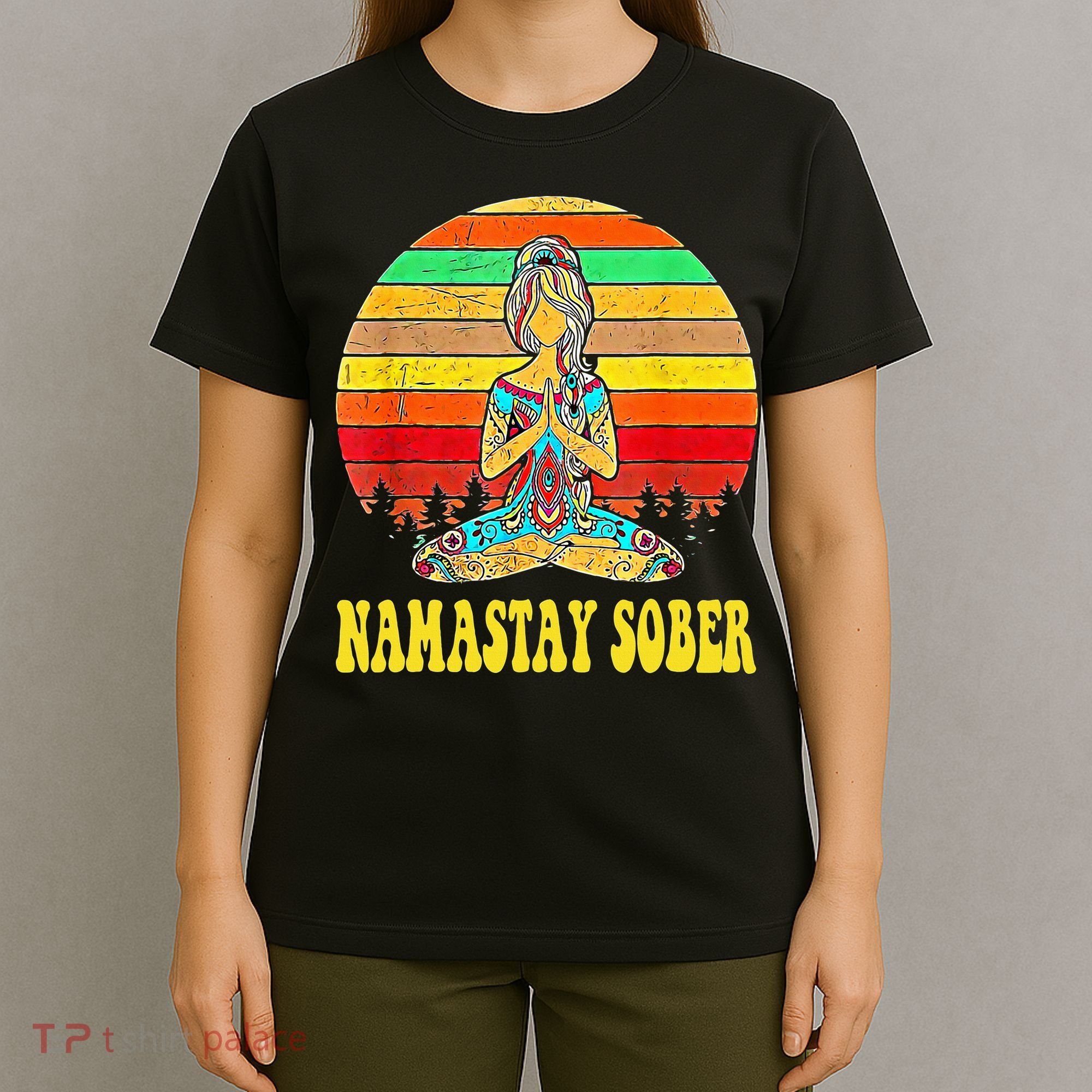 Namastay Sober Na Aa 12 Step Recovery Narcotics Anonymous T-Shirt
