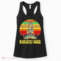 Namastay Sober Na Aa 12 Step Recovery Narcotics Anonymous Women's Tank Top thumb 0