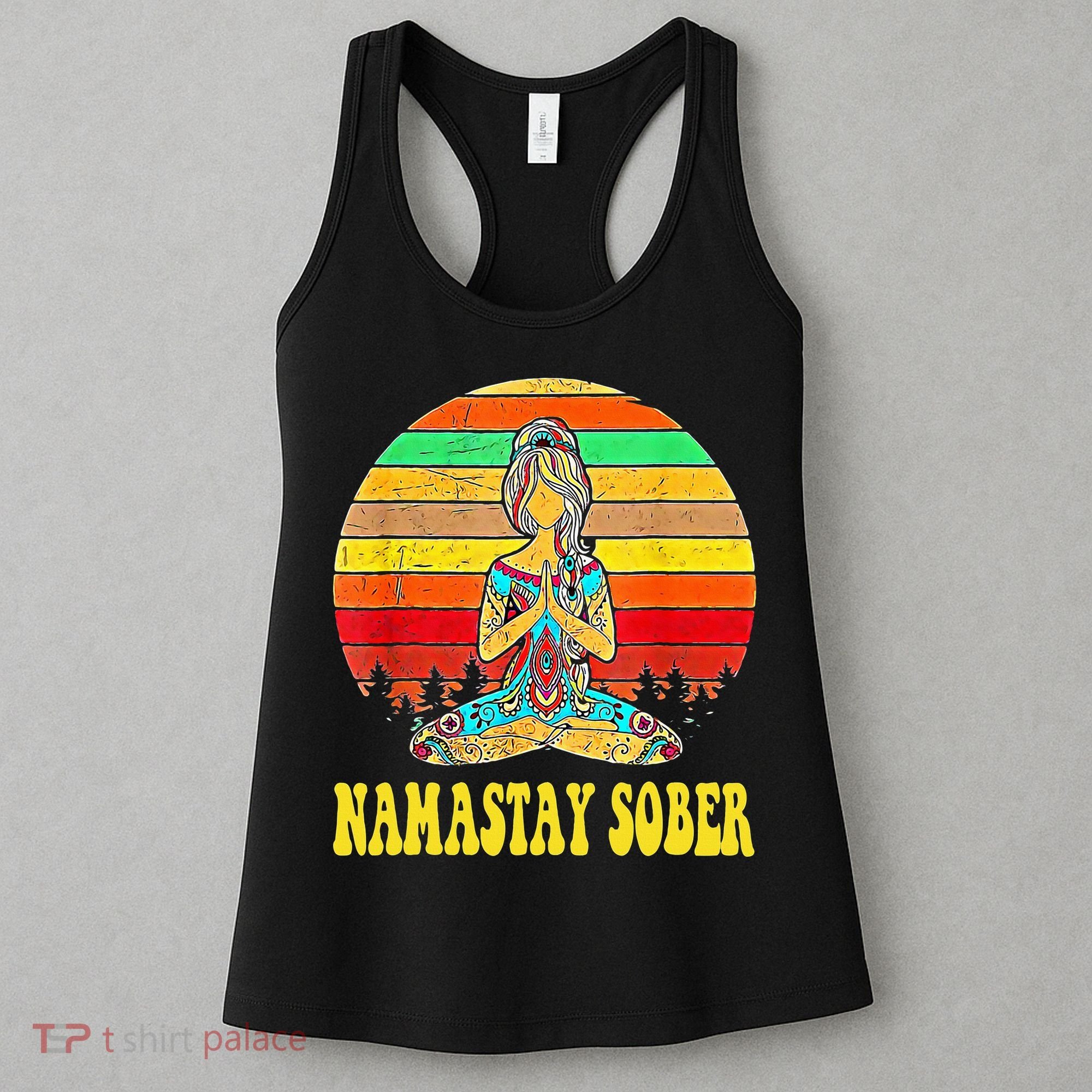 Namastay Sober Na Aa 12 Step Recovery Narcotics Anonymous Women's Tank Top