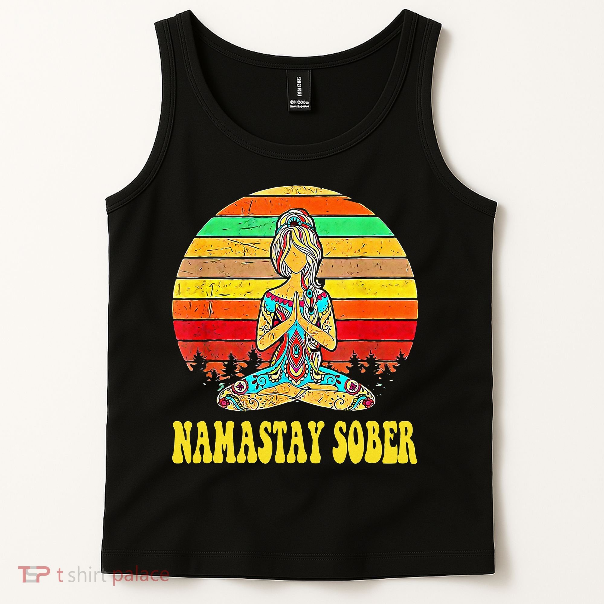 Namastay Sober Na Aa 12 Step Recovery Narcotics Anonymous Tank Top