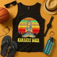 Namastay Sober Na Aa 12 Step Recovery Narcotics Anonymous Tank Top thumb 4