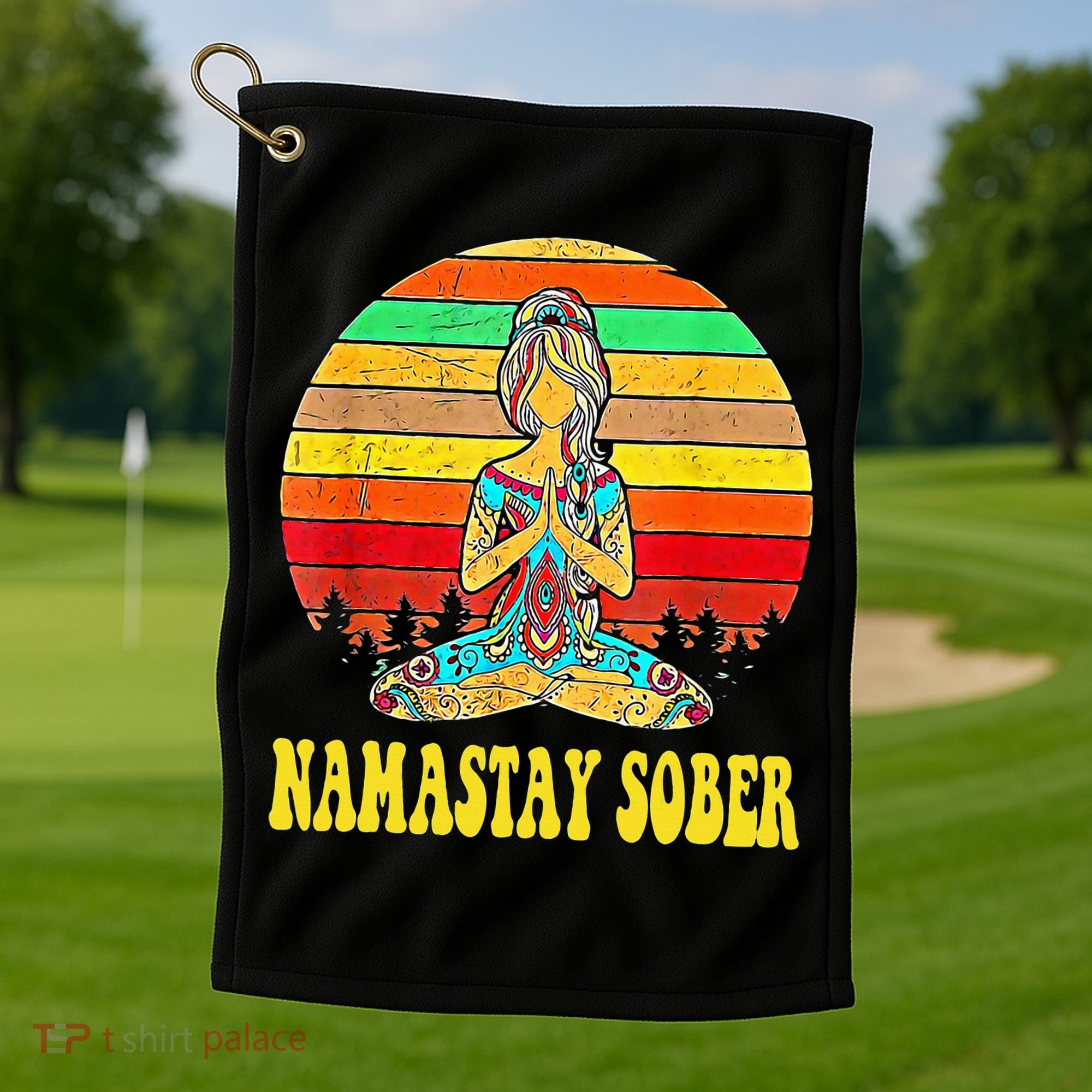 Namastay Sober Na Aa 12 Step Recovery Narcotics Anonymous Golf Towel