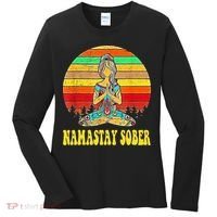 Namastay Sober Na Aa 12 Step Recovery Narcotics Anonymous Women's Long Sleeve Shirt thumb 0