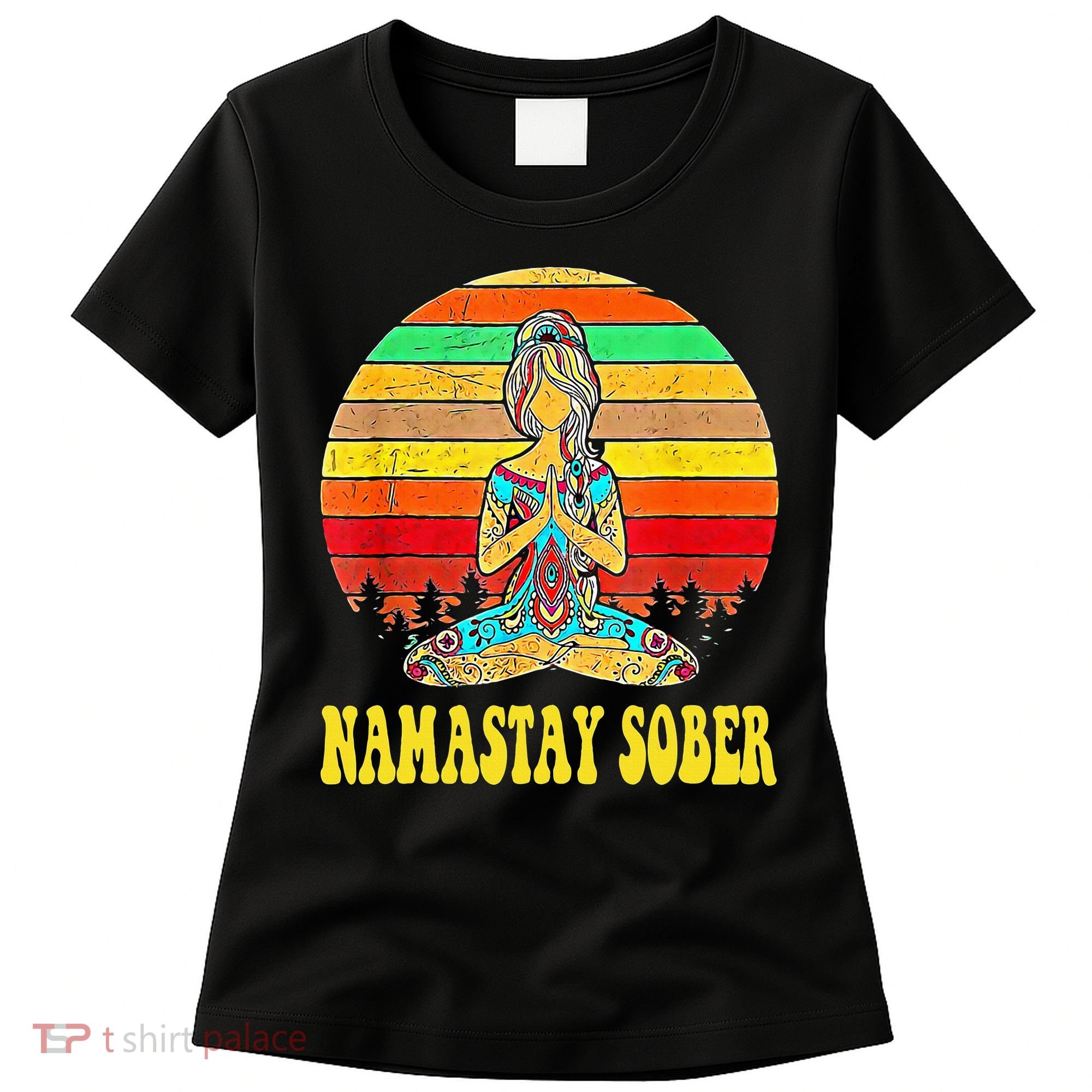Namastay Sober Na Aa 12 Step Recovery Narcotics Anonymous Women's T-Shirt