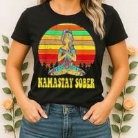 Namastay Sober Na Aa 12 Step Recovery Narcotics Anonymous Women's T-Shirt thumb 2
