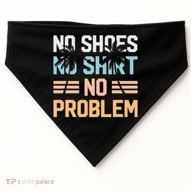 No Shoes No Problem Coconut Tree Country Music USA-Made Doggie Bandana