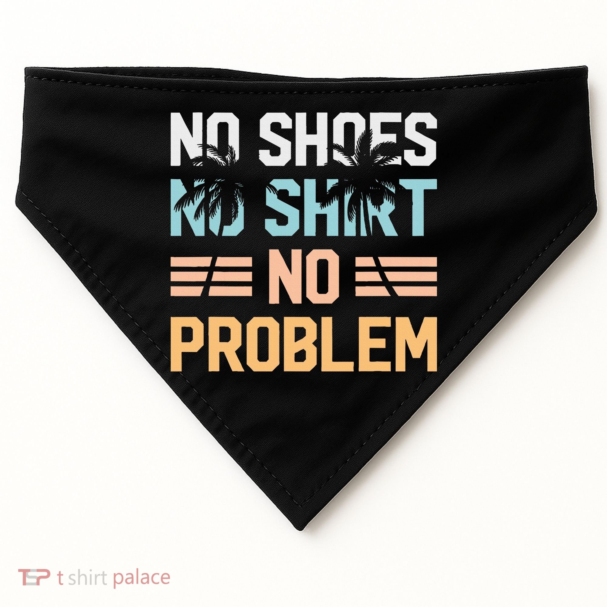 No Shoes No Problem Coconut Tree Country Music USA-Made Doggie Bandana