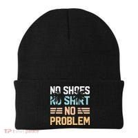 No Shoes No Problem Coconut Tree Country Music Beanie thumb 0