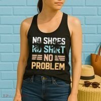 No Shoes No Problem Coconut Tree Country Music Women's Tank Top thumb 2