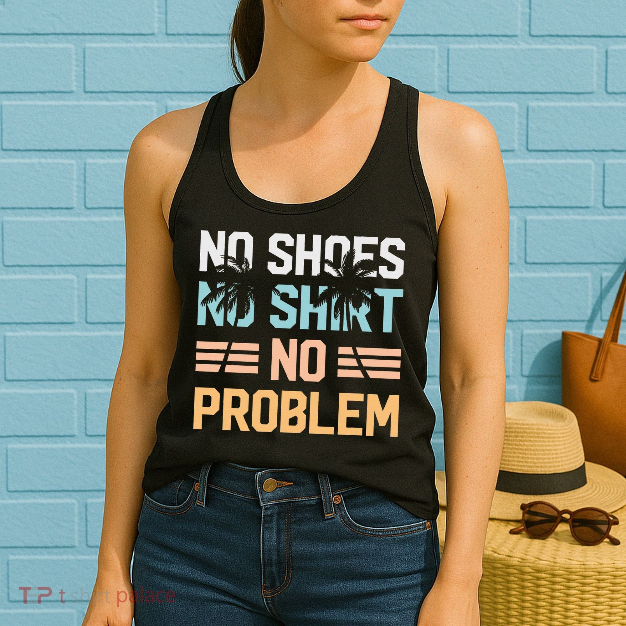 No Shoes No Problem Coconut Tree Country Music Women's Tank Top