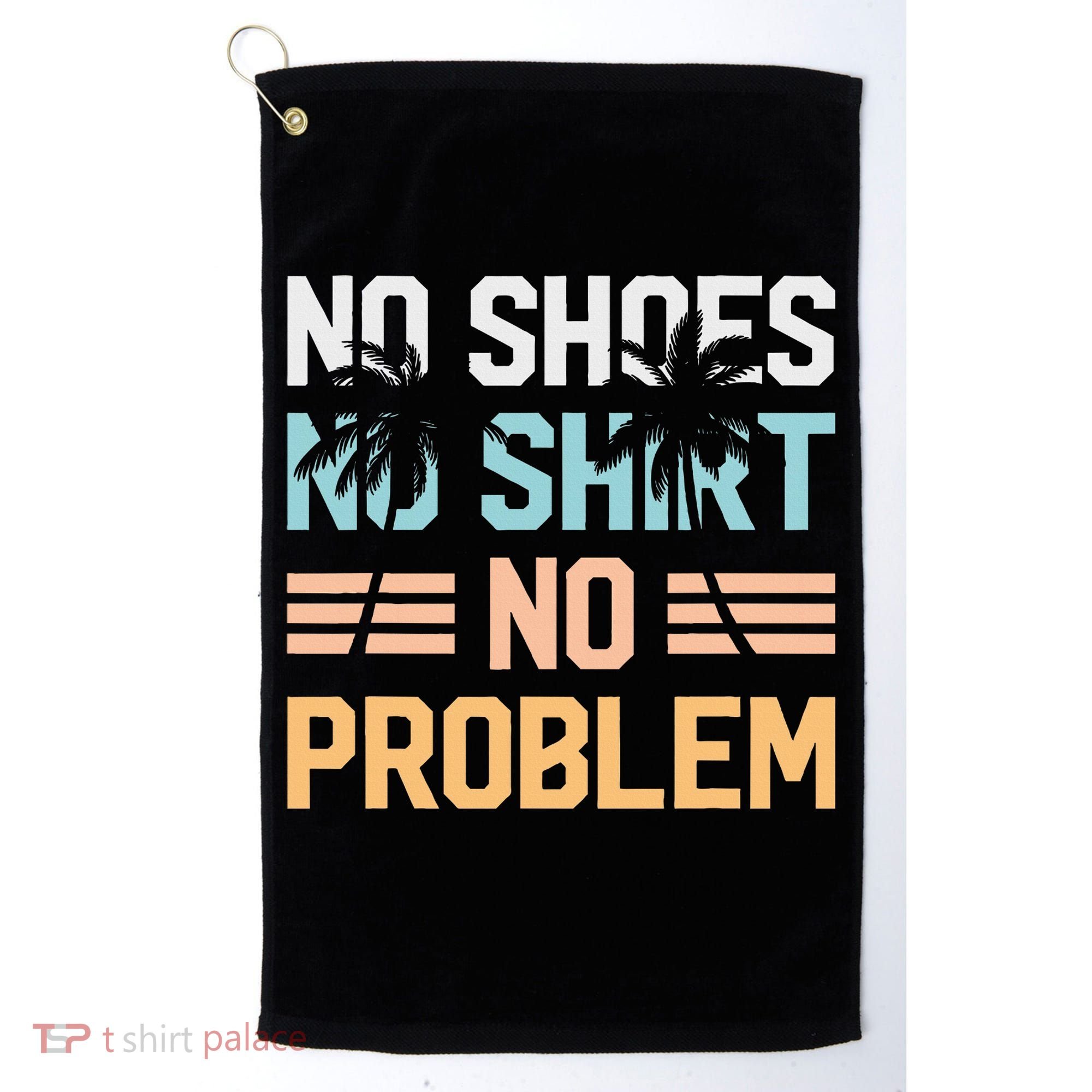 No Shoes No Problem Coconut Tree Country Music Golf Towel