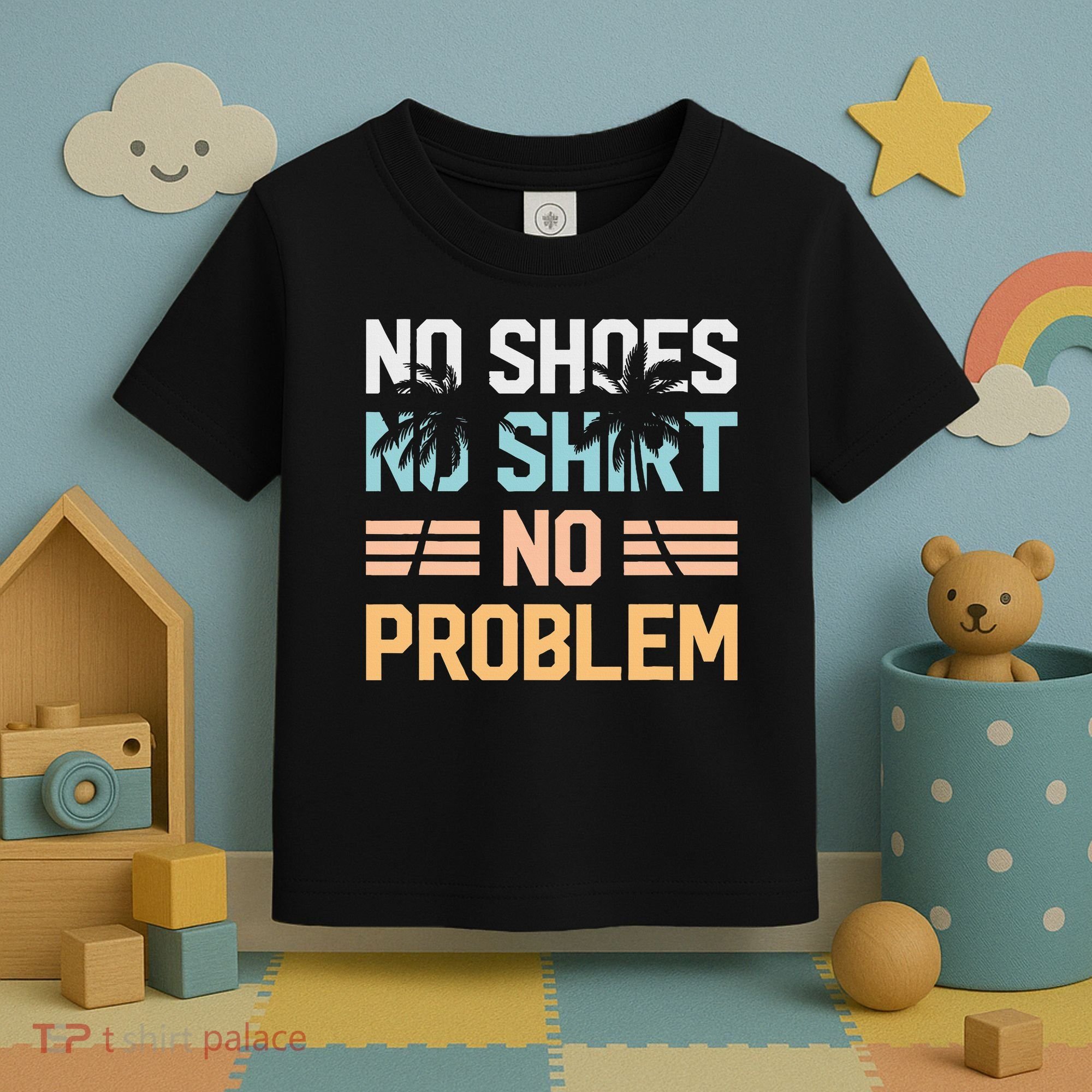 No Shoes No Problem Coconut Tree Country Music Toddler T-Shirt