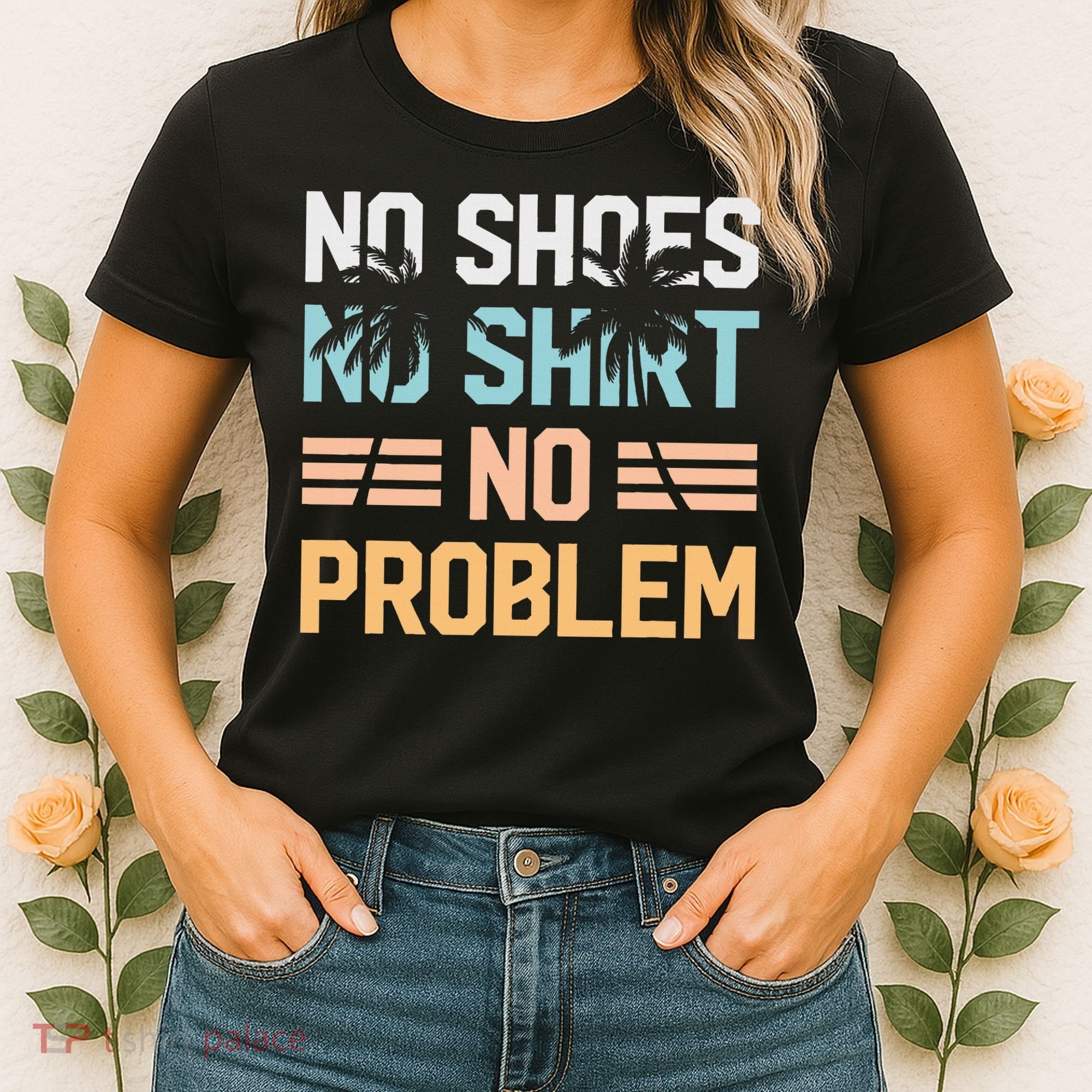 No Shoes No Problem Coconut Tree Country Music Women's T-Shirt
