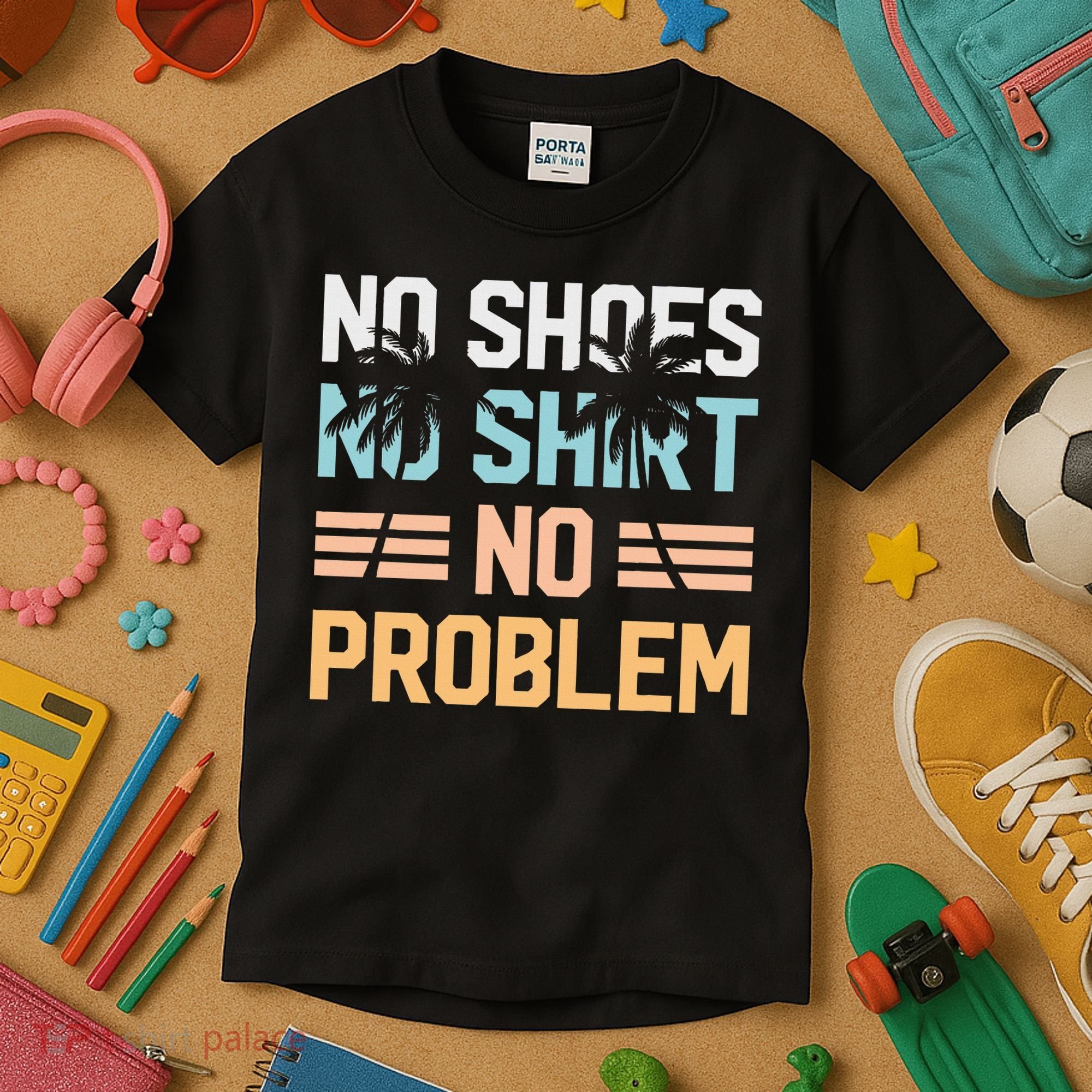No Shoes No Problem Coconut Tree Country Music Kids T-Shirt