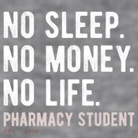 No Sleep No Money No Life Pharmacy Student Funny PharmD Gag Women's Racerback Cropped Tank thumb 2