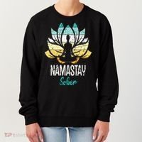 Namastay Sober NA AA 12 Step Recovery Narcotics Anonymous Women's Sweatshirt thumb 0