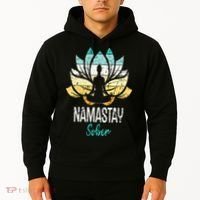 Namastay Sober NA AA 12 Step Recovery Narcotics Anonymous Hoodie thumb 2