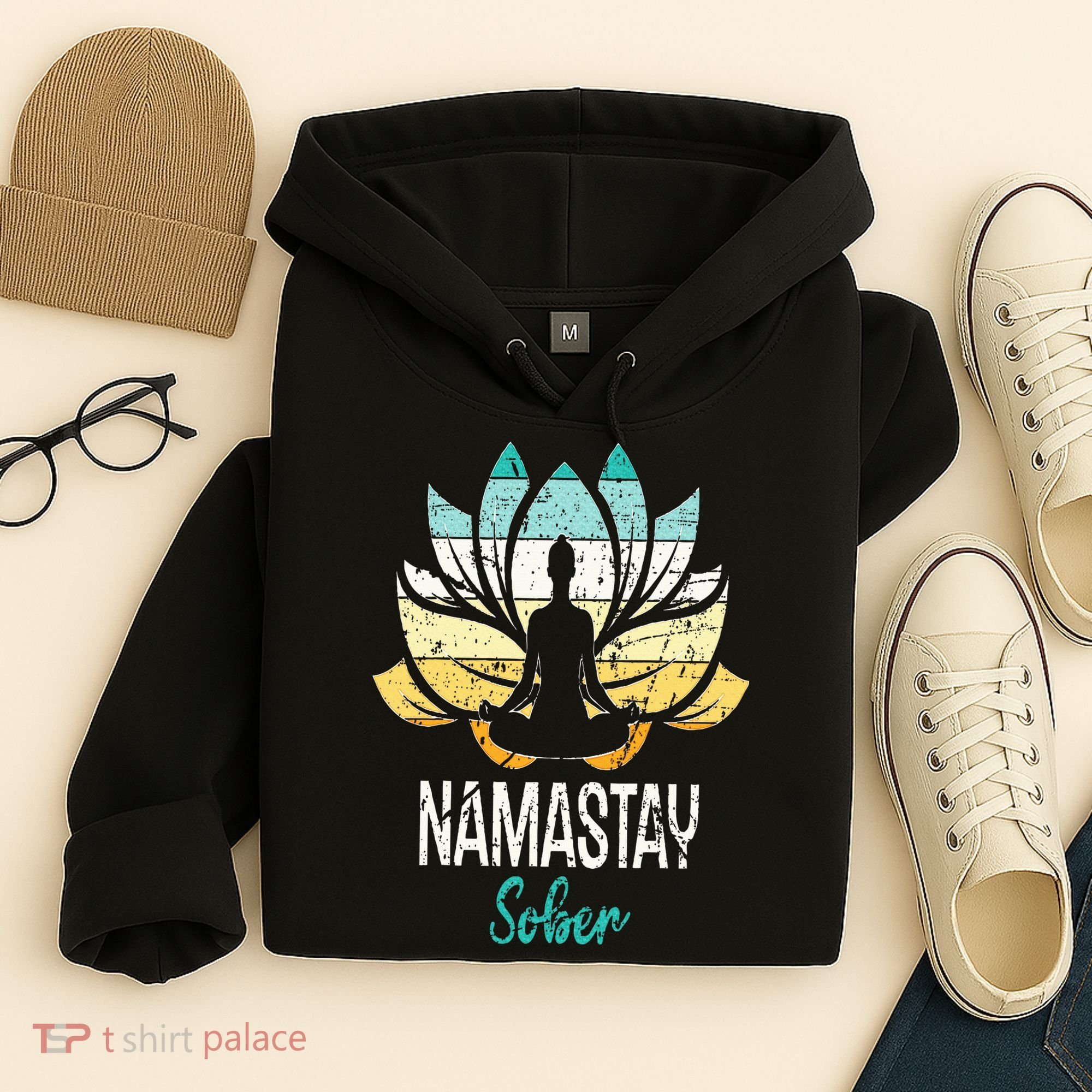 Namastay Sober NA AA 12 Step Recovery Narcotics Anonymous Hoodie