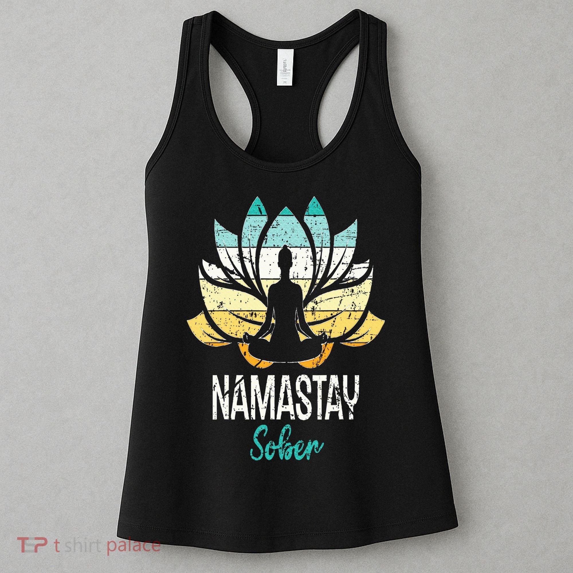 Namastay Sober NA AA 12 Step Recovery Narcotics Anonymous Women's Tank Top