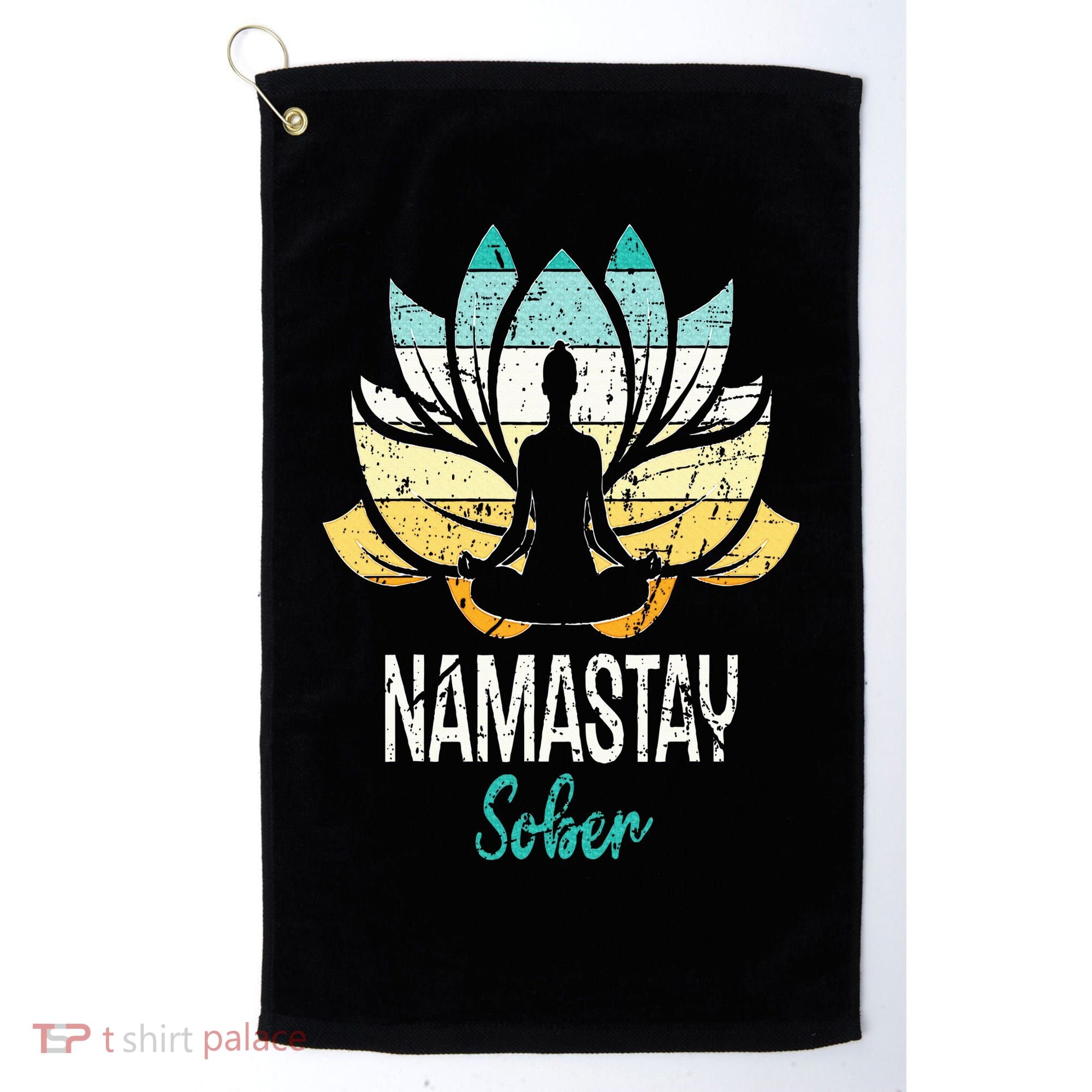 Namastay Sober NA AA 12 Step Recovery Narcotics Anonymous Golf Towel