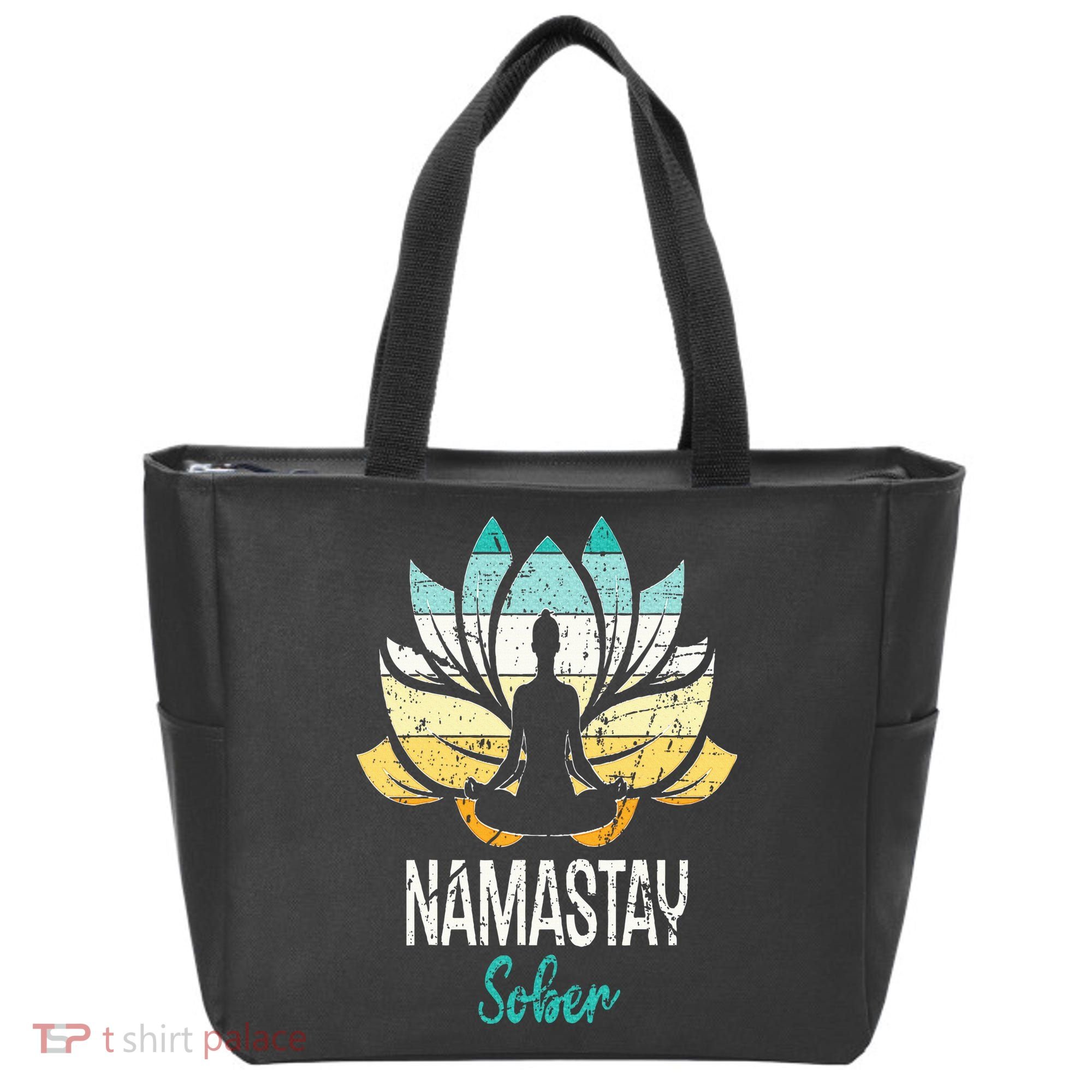 Namastay Sober NA AA 12 Step Recovery Narcotics Anonymous Tote Bag