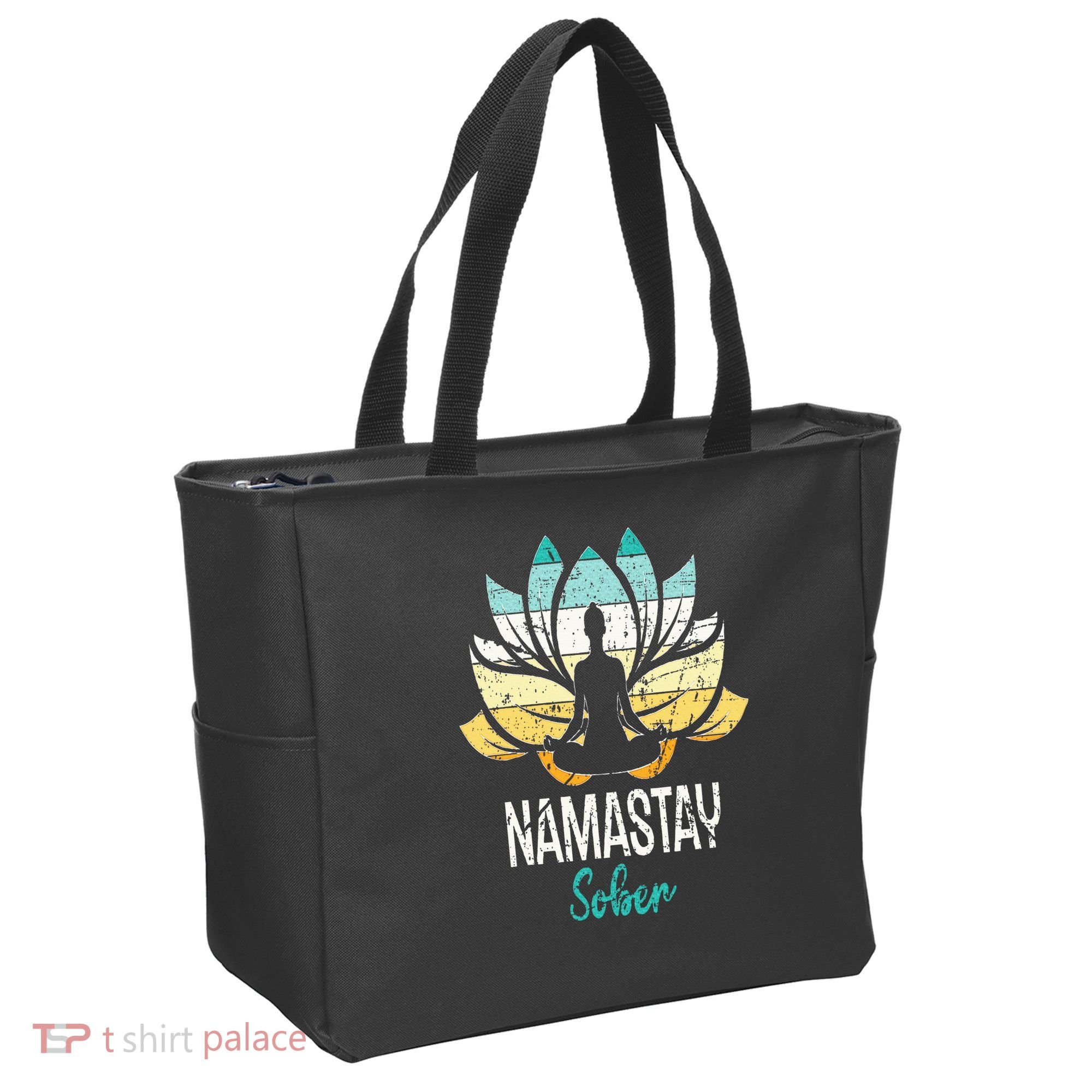 Namastay Sober NA AA 12 Step Recovery Narcotics Anonymous Tote Bag