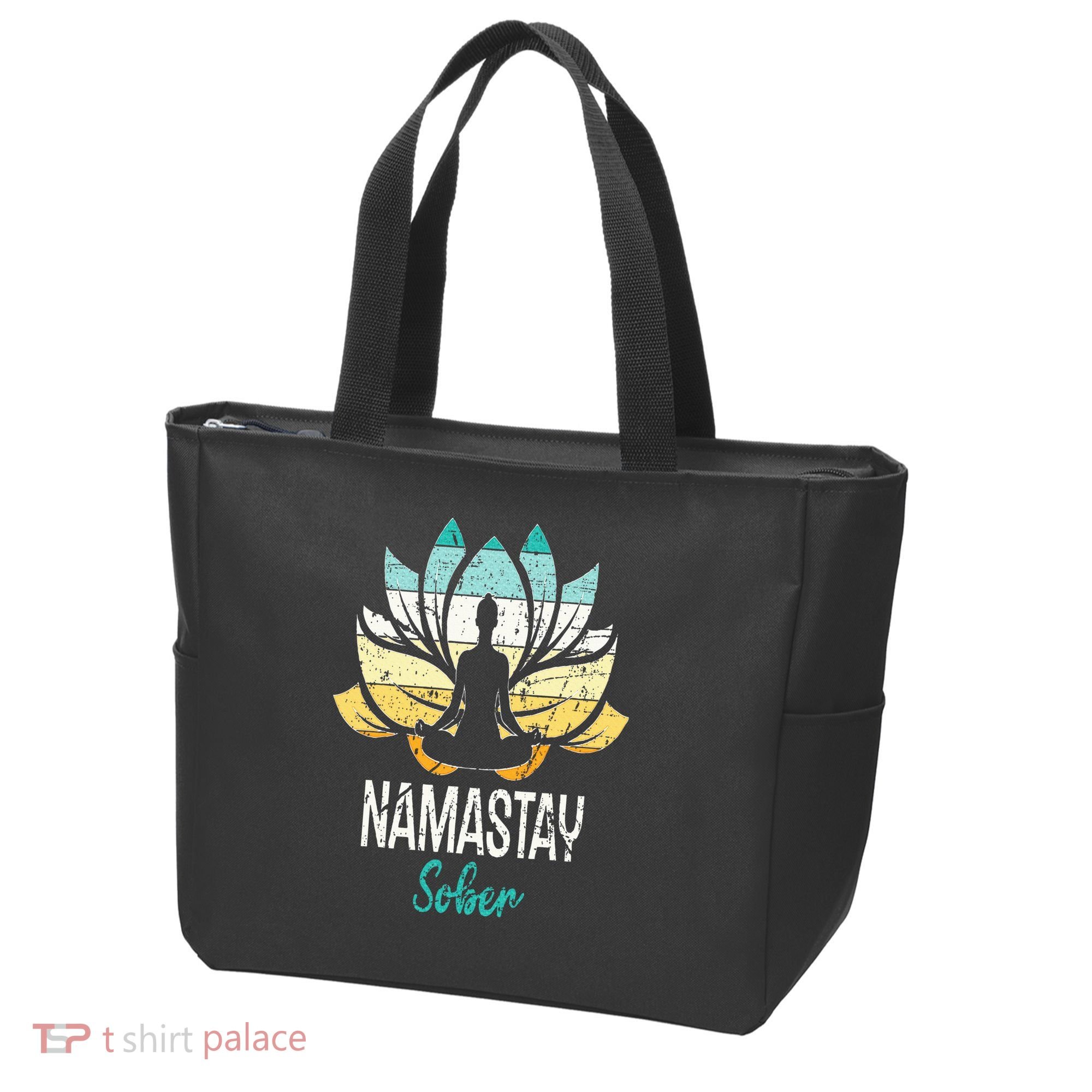 Namastay Sober NA AA 12 Step Recovery Narcotics Anonymous Tote Bag
