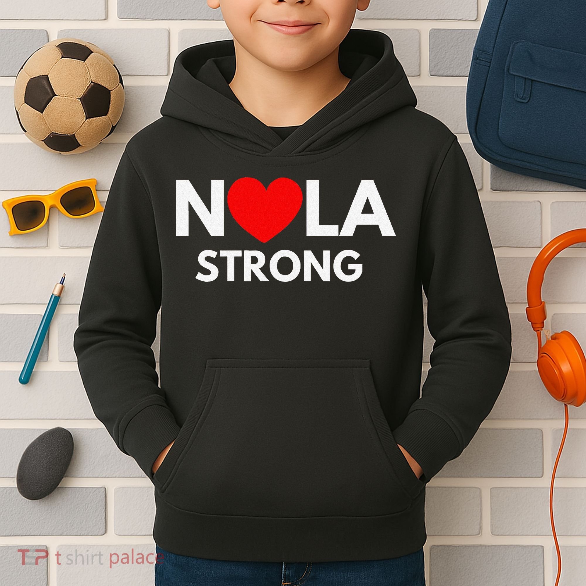 Nola Strong New Orleanssupport Never Forget Nola Strong Kids Hoodie