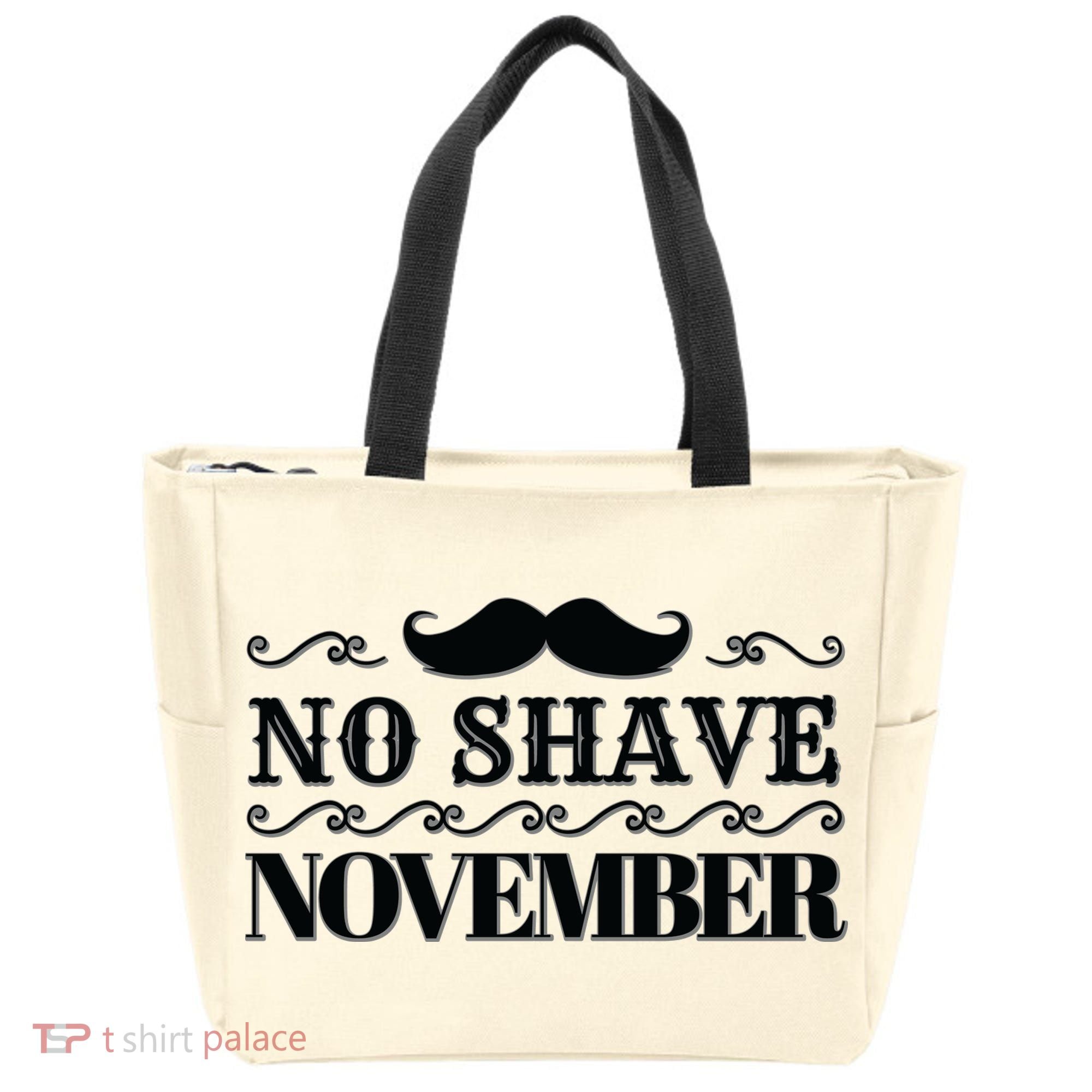 No Shave November Mustache Funny Tote Bag