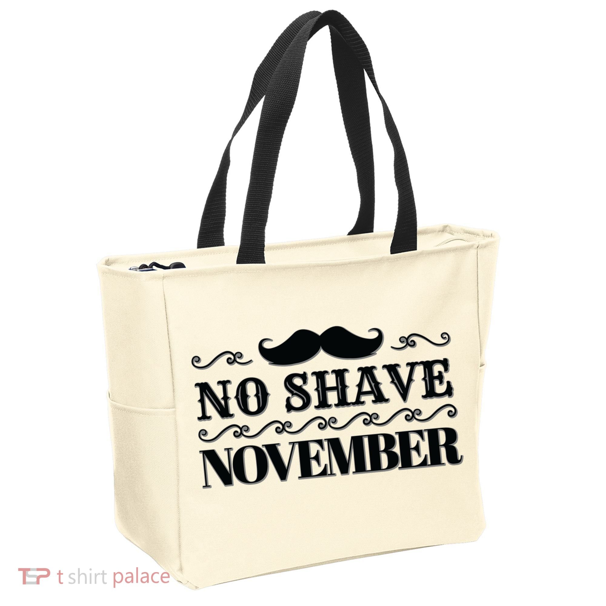 No Shave November Mustache Funny Tote Bag