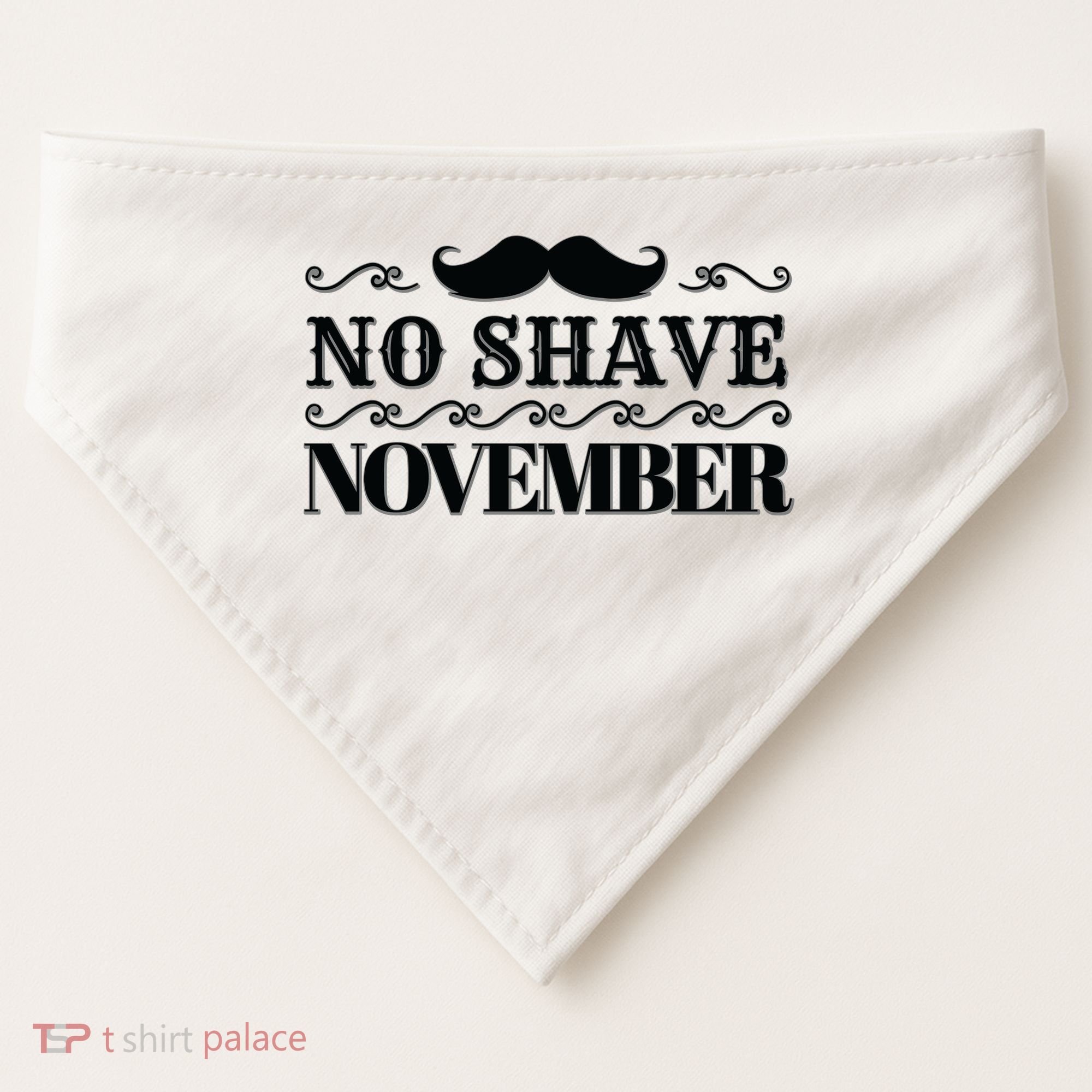 No Shave November Mustache Funny USA-Made Doggie Bandana