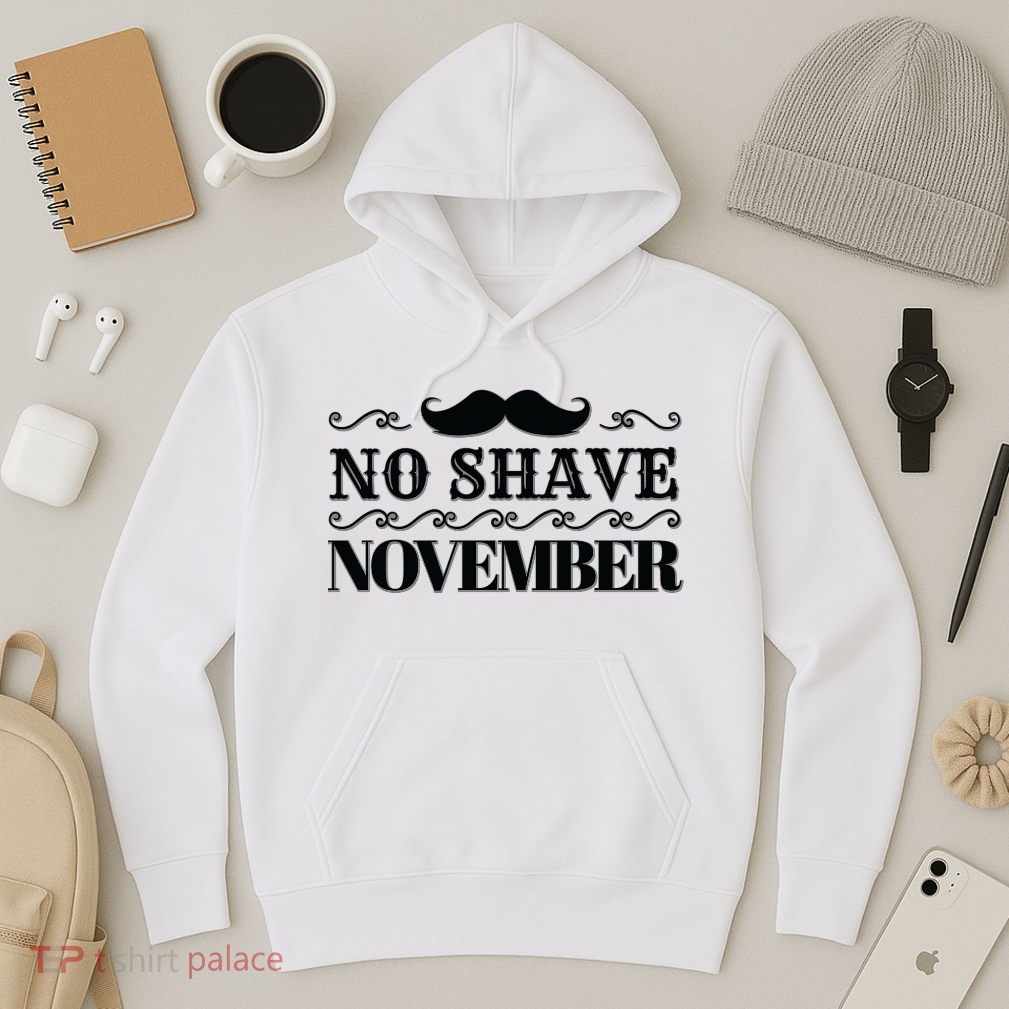 No Shave November Mustache Funny Hoodie