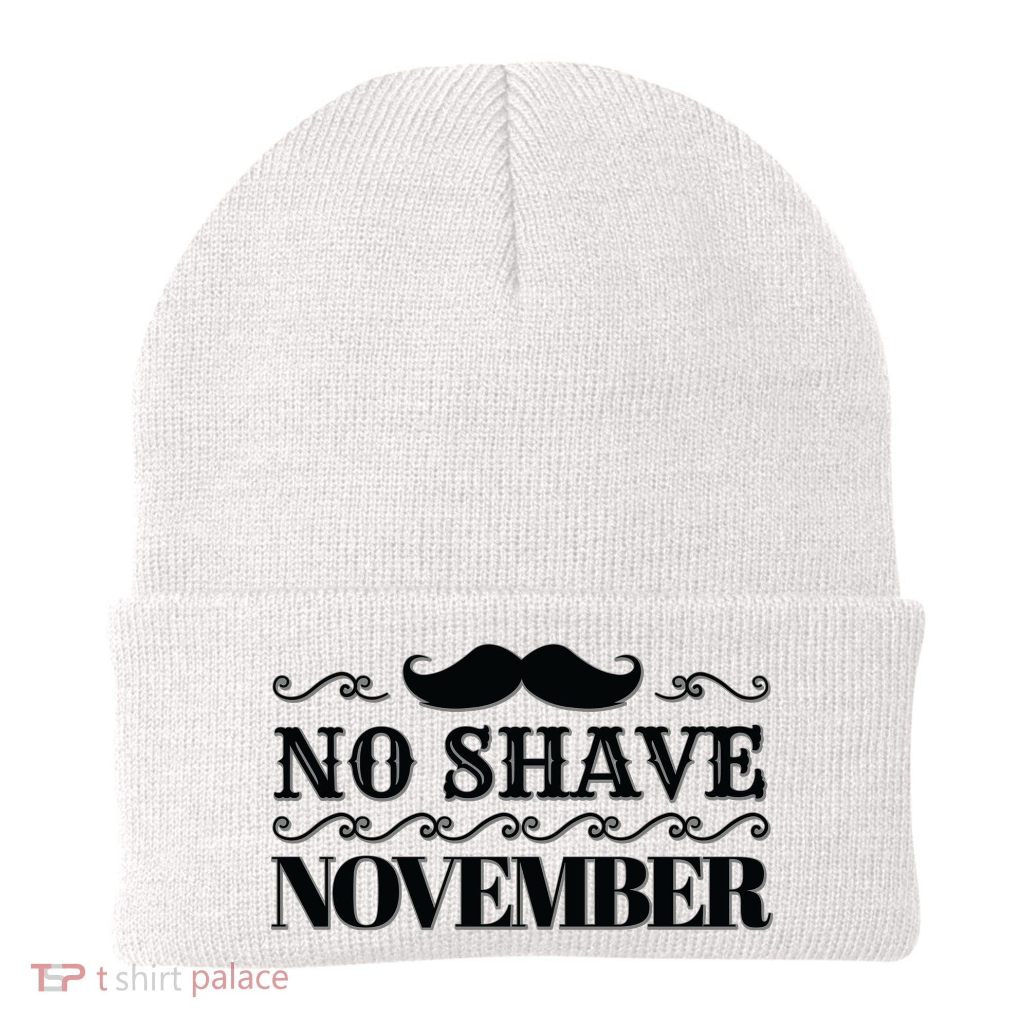 No Shave November Mustache Funny Beanie