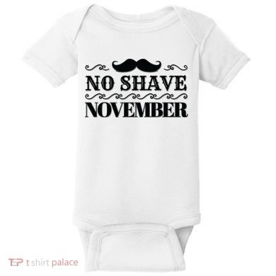 No Shave November Mustache Funny Baby Bodysuit