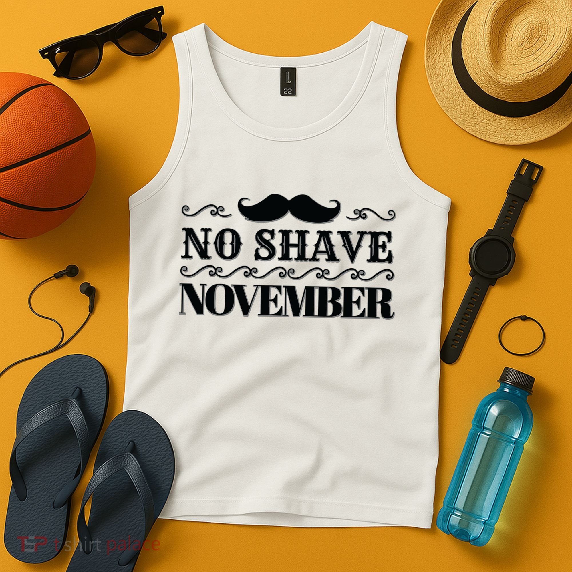No Shave November Mustache Funny Tank Top